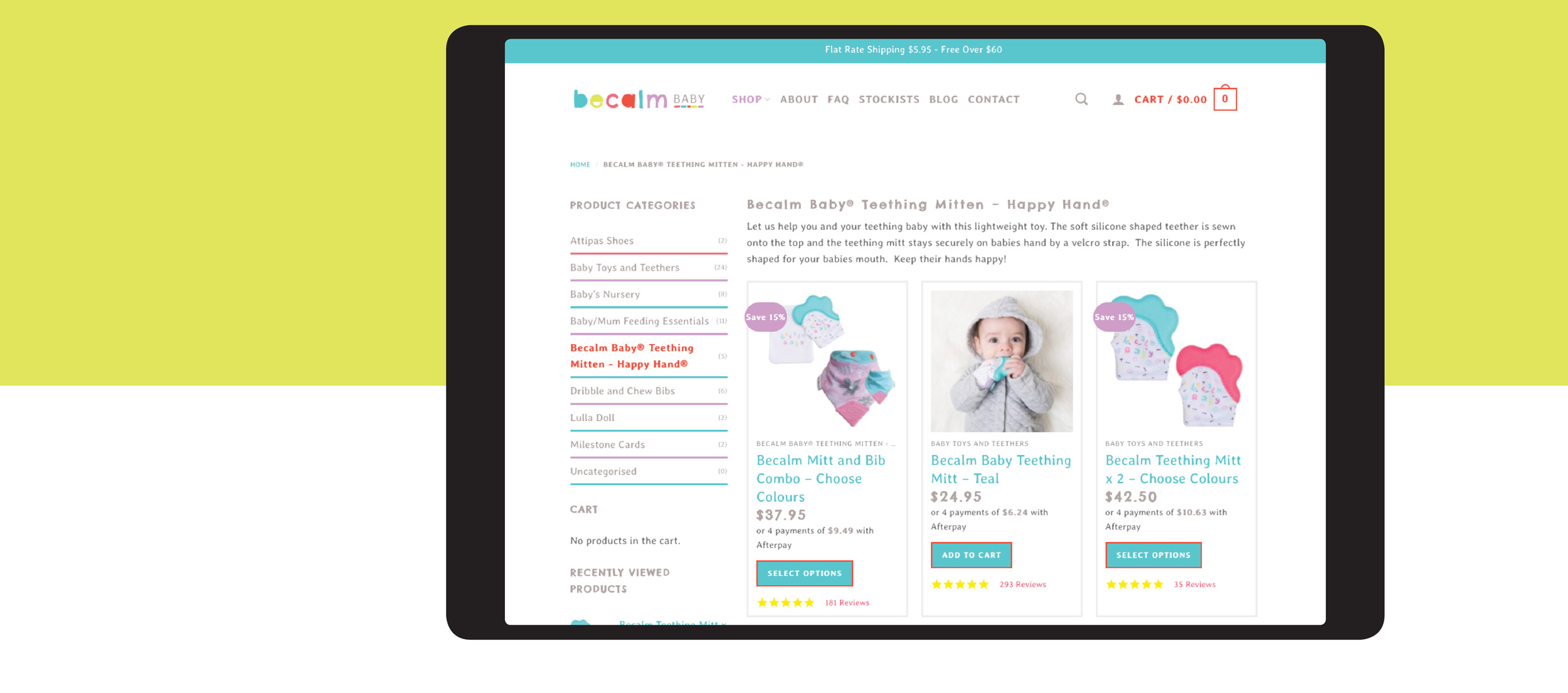 Verve Design Web Portfolio Becalm Baby