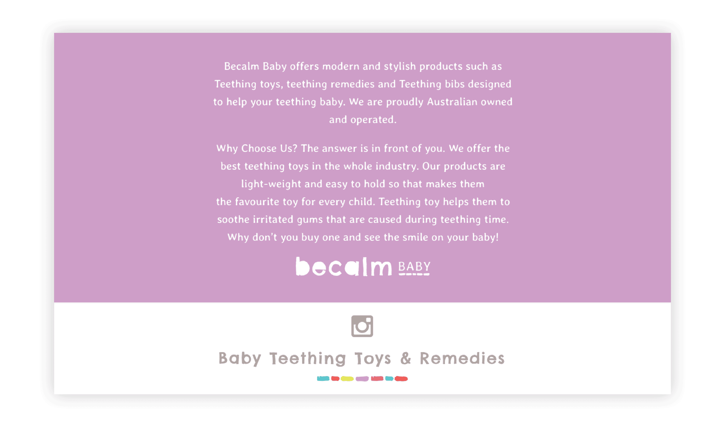 Verve Design Web Portfolio Becalm Baby